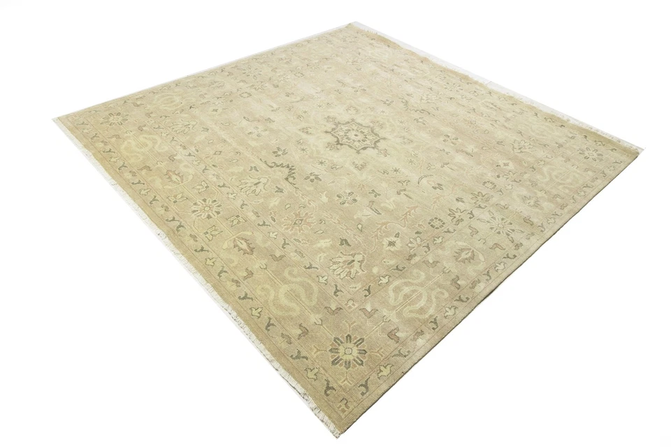 Transitional Square Oriental Rug 10X10 ft Muted Floral Bedroom Decor Carpet - Image 3 of 4