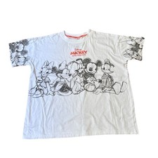 Camiseta Disney Mickey Mouse Mujer Blanca Boceto Gráfico Camiseta TALLA M