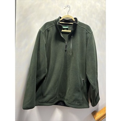 Vintage L.L.Bean Windbreaker Jacket XL -tallFleece Lined Polartec Green Zip