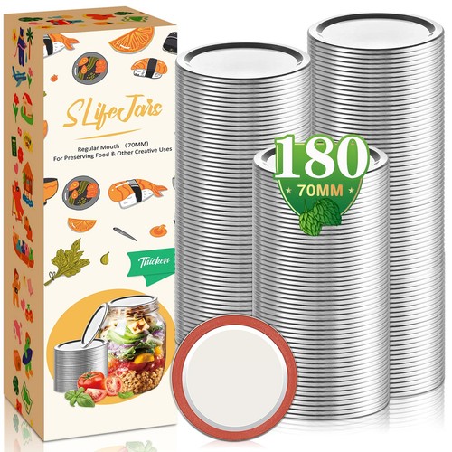 Regular Mouth Canning Lids 180Pcs Mason Jar Lids Food Grade Material Airtight...
