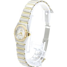 Omega Constellation Quartz Stainless Steel And Yellow Gold With Diamond Bezel