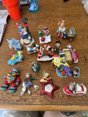Set Of Misc Christmas Ornaments, Disney, SpongeBob, Shrek, Maxine, Dr Seuss