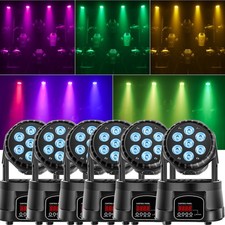 6PCS 7 LED RGBW Moving Head Wash Light DMX Disco DJ Strobe Beam Stage Lighting