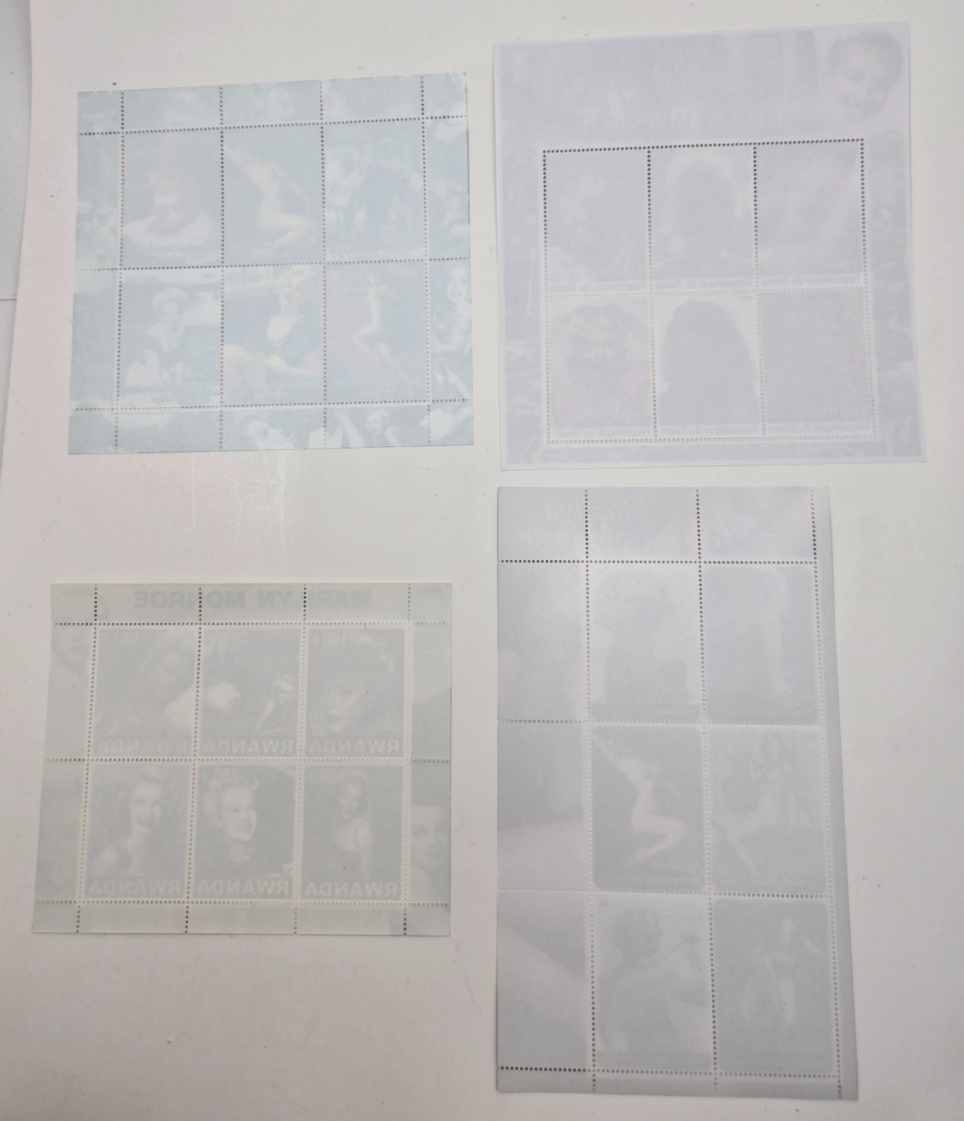 Marilyn Monroe Stamp Sheets Set of 4 Benin Congo Rwanda 2000s Mint Unused Lot