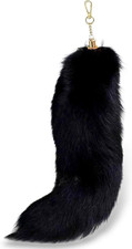 Huge Real Fox Tail Fluffy Fur Keychain Cosplay Tails Charm Accessories Handbag T