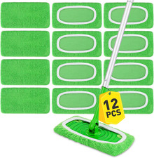 12Pcs Reusable Microfiber Mop Pads Compatible with Sweeper Mops,Dry Sweeping Clo