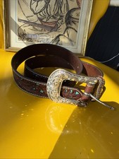 Ariat Ladies Floral Tooled with Turquoise Color Inlay Belt A1513402