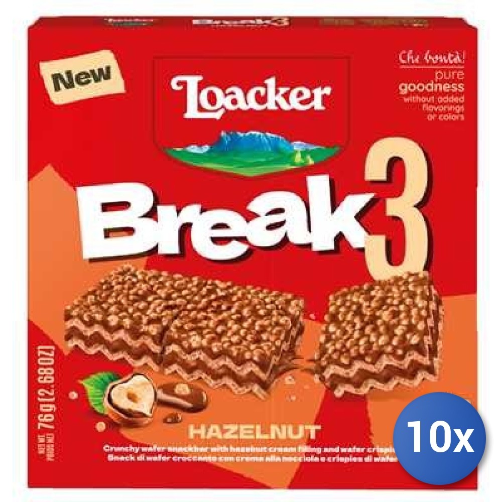 10X Multipack Loacker Wafer 175G Cremkakao Cereals Eee