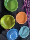 Fiestaware multi color Berry Bowls Set of 5 Homer Laughlin 1980's Fiesta