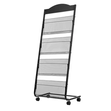 Uimoso 4-Tier Rolling Magazine and Brochure Display Rack with Wheels