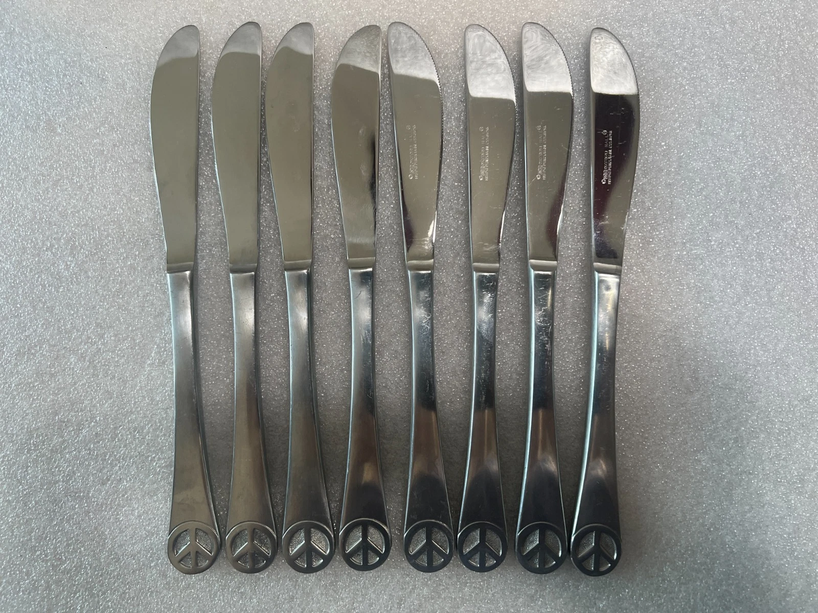 Oxford Hall Peace Sign 49 pc's Flatware Set Japan Rare 70s - Picture 6 of 18
