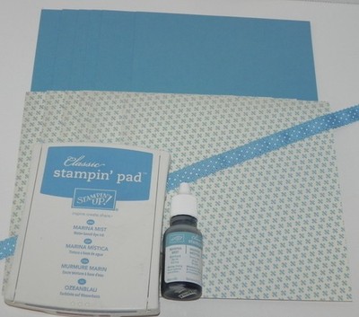 MARINA MIST FELT INK PAD REFILL 6X6 DESIGNER PAPER CARDSTOCK STAMPIN UP ...