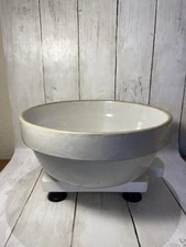 Antique Western Primitive Farmhouse Stoneware Mixing Dough Bowl Approx 10.25”