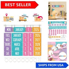 Colorful Rainbow Classroom Calendar with Adjustable Rod   Easy Installation