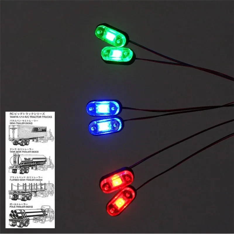 LED Contour Lamp Side Lights for 1/14 Tamiya RC Truck SCANIA 770S VOLVO Car - Image 4 of 4