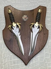 GIL HIBBEN GOLD WARBIRD KNIFE SET SIGNED LTD. ED. 528/1000 BOWIE & DAGGER 1995