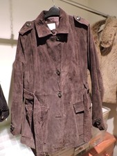 Belted Chocolate Brown suede jacket size 18 