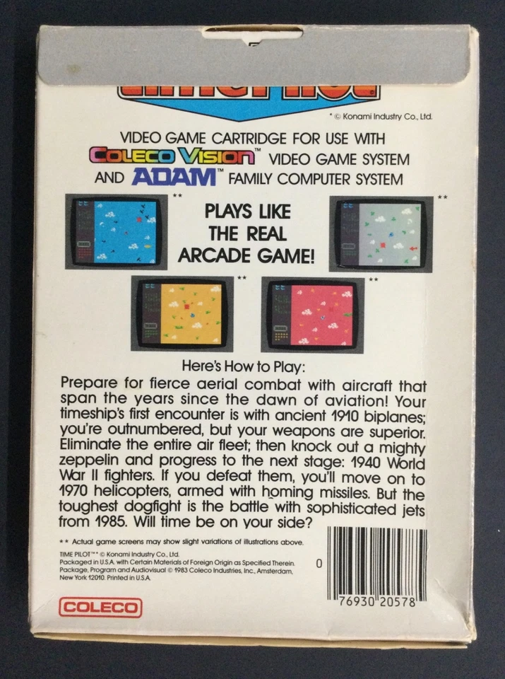 TIME PILOT (Coleco) — Factory Sealed - Image 2 of 4