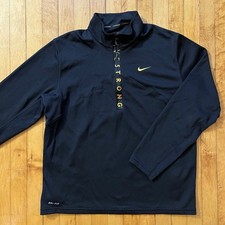 Nike Livestrong Half Zip Pullover Sweater Men’s XL Black Dri-Fit Performance