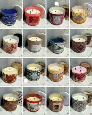 USED Bath & Body Works Winter & Holiday 3-Wick Candle - Select Your Scent
