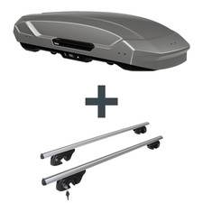Dachbox Thule Motion 3 L + Dachträger Menabo für Opel Astra G Caravan F35 EBA