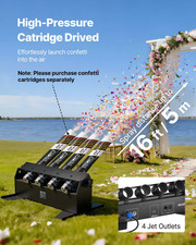 VEVOR Electric Confetti Cannon Machine 4-Shot Launcher Remote DMX512