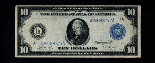 1914 Large Size $10 Federal Reserve Note Boston