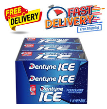 Dentyne Ice Peppermint Sugar Free Gum, 9 Packs of 16 Pieces 144 Total Pieces 