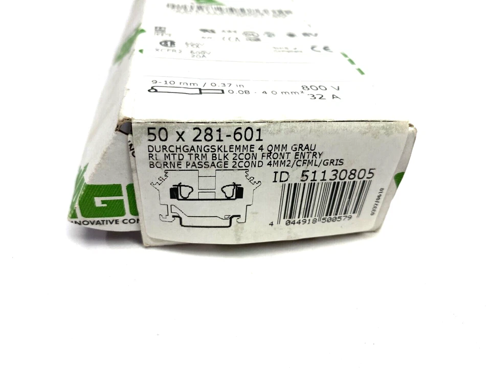 Wago 281-601 Feed-Through Terminal Block 2-Conductor GRAY BOX OF 50 - Image 2 of 4