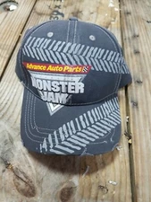 MONSTER JAM Monster Trucks Advance Auto Parts Distressed Ball Cap w/ Hook & Loop