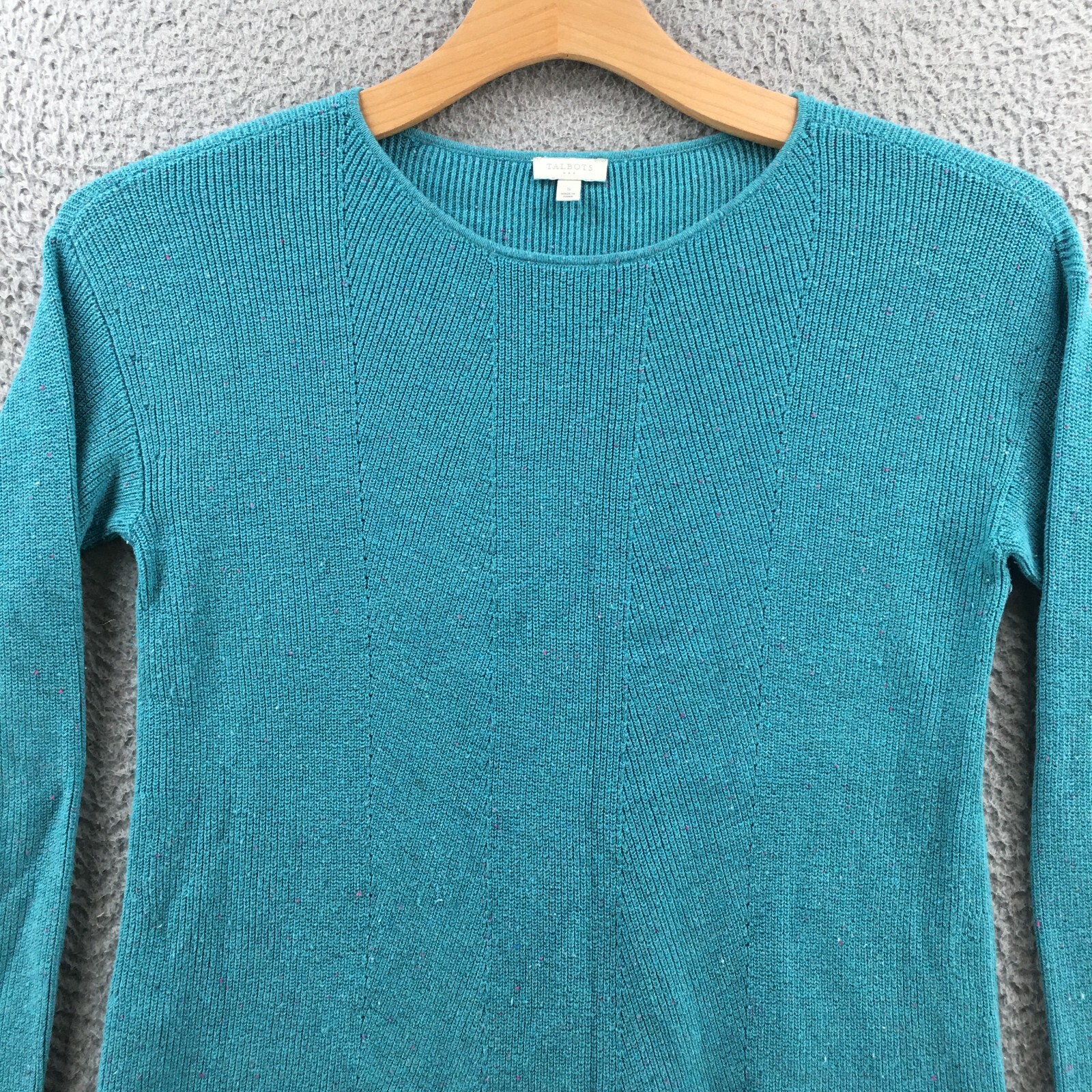 Talbots Sweater Womens Small Solid Blue Knitted L… - image 2