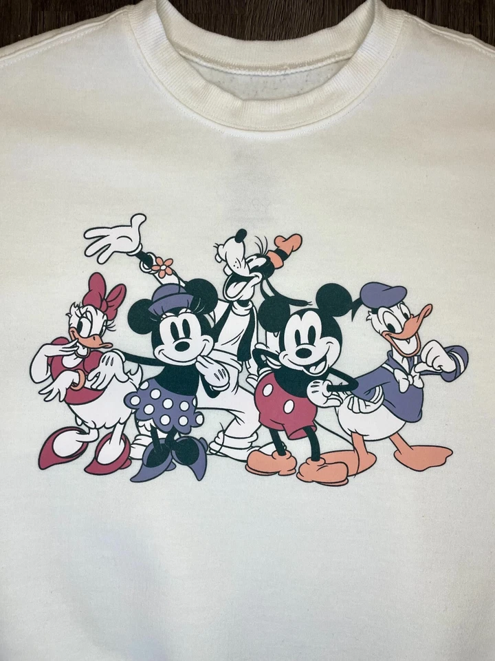 Disney Characters Mickey Mouse & Friends Minnie Donald Duck Goofy Sweatshirt XS - Image 4 of 4