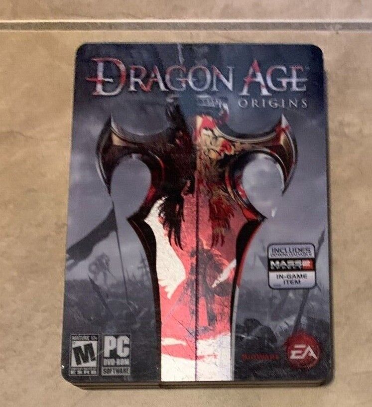 Dragon Age Origins Collector&#039;s Edition PC in Steel Book Metal case w/ Map 2 disc eBay