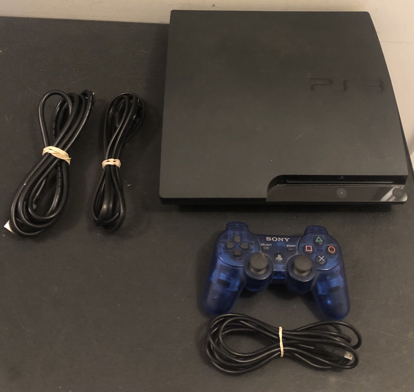 Sony PlayStation 3 PS3 Slim Console CECH3001A 160GB OEM Controller & Cords