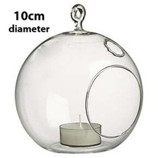 50 Glass 10cm Ball Hanging tealight candle holder wedding event decor wholesale