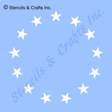 1.25" STAR STENCIL "13 STARS CIRCLE" STENCILS TEMPLATE PAINT CRAFT NEW 12" X 12"