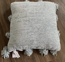 POTTERY BARN Teen Dorm Chenille Chunky Tassel 26 in Euro Pillow NEW NWT