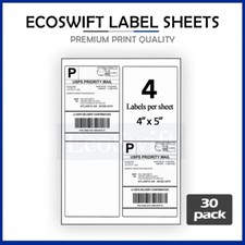 120 4 x 5 EcoSwift Laser/Ink Address Shipping Adhesive Labels 4 per sheet