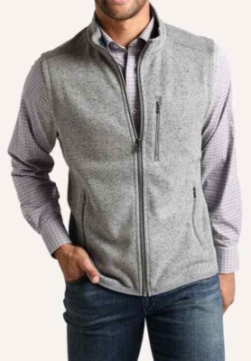 Southern Tide Mens Vest Samson Peak Sweater Fleece Steel Grey XXL NEW 3123