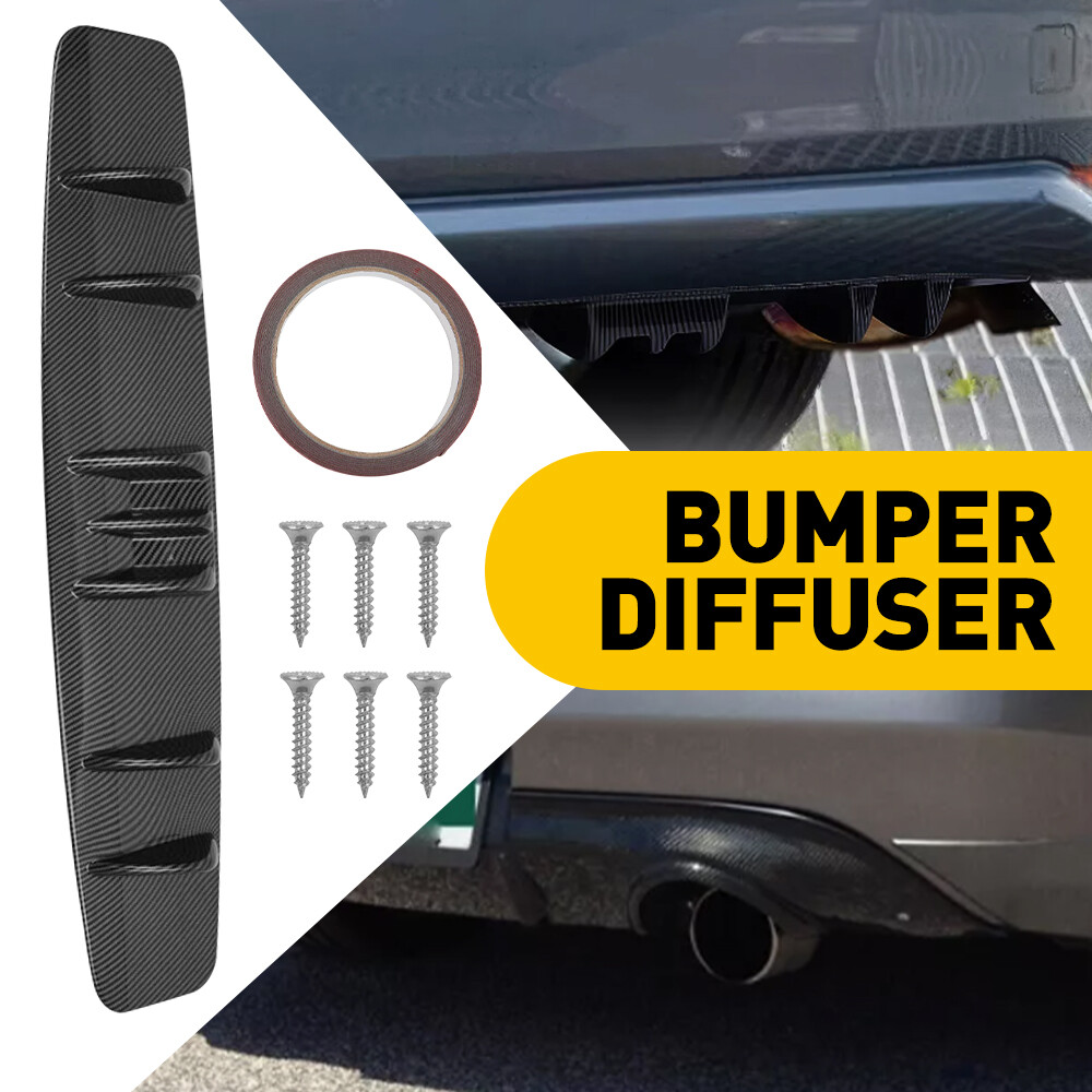 For Acura TLX Black Rear Lower Body Bumper Diffuser Shark Carbon Wing Spoiler