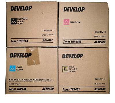4x Genuine Toner Develop Ineo+ 3350 3850 Konica Bizhub C3350 C3850 / TNP48 KCMY
