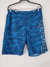 Mens Bench Mesh Lined Beach Pool Swim Shorts - Blue Size 32