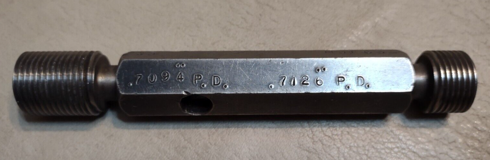 PMC 3/4-16 NF-3 ~ Thread Ring Plug Set Gage ~ .750 Go No/Go PDs = .7094 ...