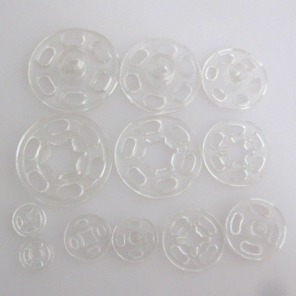 50sets Plastic Round Snap Buttons 3/8"-4/5" Flatback Nylon Garment Button Sewin - Image 2 of 4