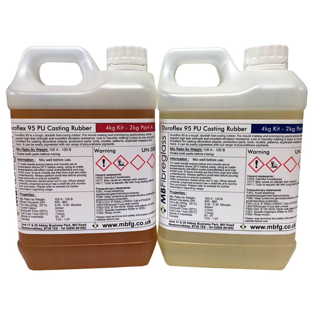 DuroFlex 95 Polyurethane Liquid Casting Rubber - 4kg Kit