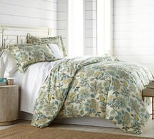 Blue Yellow Green Large Floral 3 pc Comforter Set Twin XL Full Queen King Bed