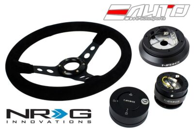 NRG 350 3'' Deep Steering Wheel Suede BK/100 Hub/2.0 Quick Release BK/Lock Matt
