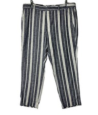 Banana Republic Womens 12 Avery Straight Stripe Pants NWT