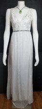 Unbranded Women's Formal /Wedding White Delicate Lace Long Lined Maxi Dress Sz S