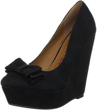 RRP £55 DUNE HOH SIZE 3 4 7 8 FUSHIA PINK OR BLACK BAILEY HIGH WEDGE COURT SHOES